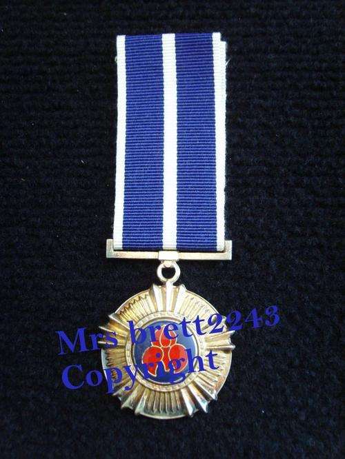 Pro Merito Medal With Ribbon 1975 Full Size, Numbered & Stamped Silver