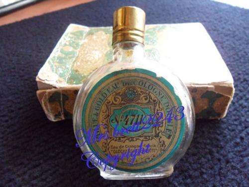 Vintage Perfume Bottle~Blue & Gold Eau De Cologne Double no 4711