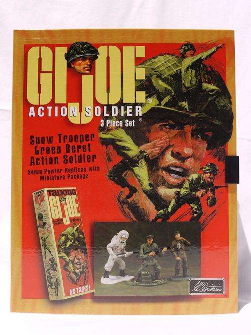Action Snow Trooper Green Beret Action Soldier set of 3 SEALED IN BOX 54mm Pewter