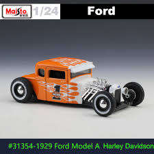 1929 Ford Model A Hot Rod Die-cast Car  Harley Davidson