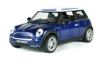 BMW Mini Cooper S in blue with St. Andrew`s flag (Scotland)