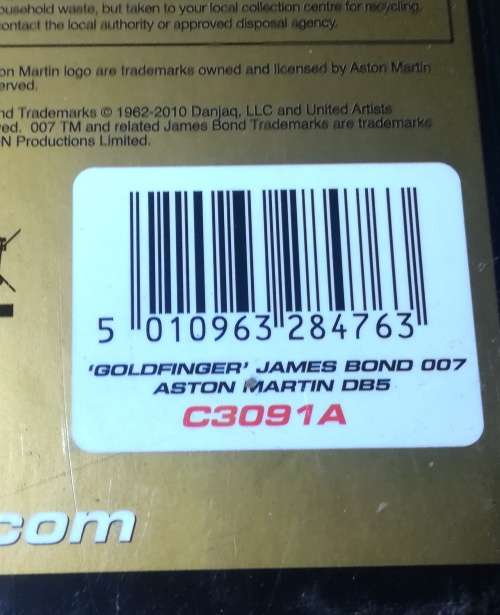 James Bond 007 Goldfinger Aston Martin DB5