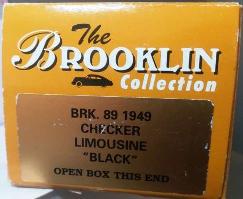 Checker Limousine  Black Brooklin BRK. 89 1949 1/43 Rare !!!