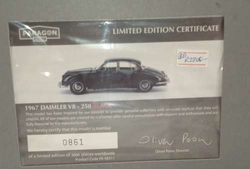 Daimler 250 V8 Black (Rhd) Ltd Ed 1967