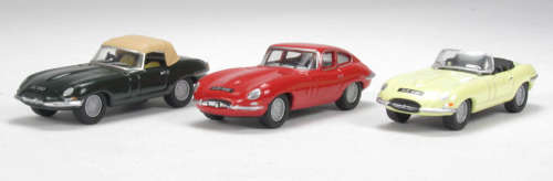 Jaguar E Type Triple Set - green, red & cream