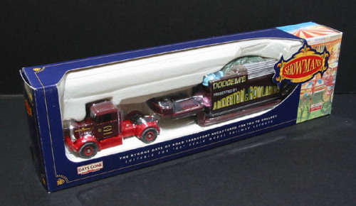 Scammell tractor with articulated low loader and load `Anderton & Rowlands Dodgems`