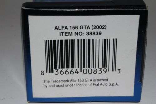 Alfa Romeo 156 GTA `Red/Gray` H.O.Scale 1/87