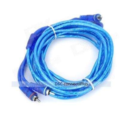 RCA Male to Male Car Audio Speaker Connection Cable (Blue, 4.5m)..!