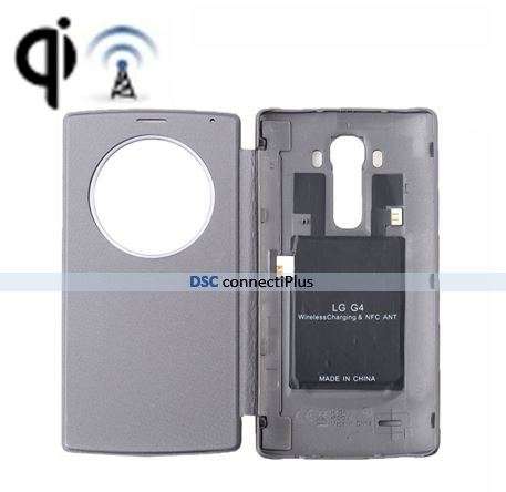 Wireless Charger Receiver & Leather Back Cover Replacement Case w/ Call Display & NFC for LG G4..!