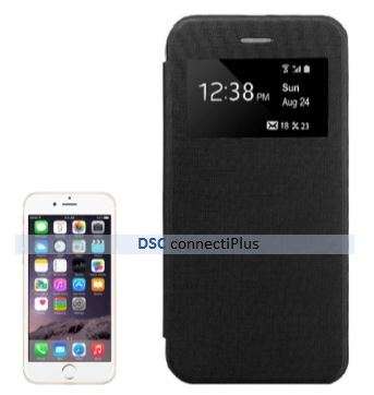 Horizontal Flip Leather Case with Call Display ID for iPhone 6 Plus and 6S Plus (Black)..!
