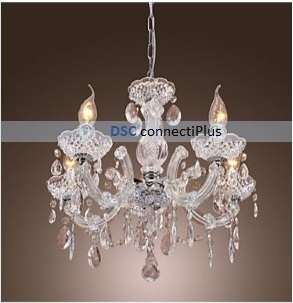 New Chrome Finish 5 Candle light Ceiling Acrylic Glass Fixture Pendant Chandelier..!