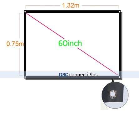 60 Inch 16:9 Portable Projector Screen Plastic Screen for Home Theater Bar Disco Travel (White)..!