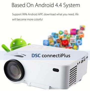 1500 Lumens 800x480 Pixels Android 4.4.4 Projector w/ LAN Port HDMI USB SD Card Slot for Home Office