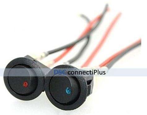 12V 16A Round LED Indicator 3 Pin On-Off SPST Toggle Switch for Car Boat Truck Trailer DIY (Black)