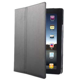Protective Hard Leather Case + Stand for Apple iPad 2 (Black)..!