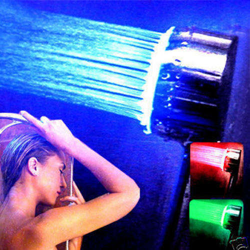 80mm Diameter 12 LED Multi-Colour Changing Shower Head (Plastic, Chrome Finish)..!