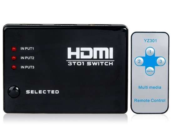 High quality 3-Port 1080P HDMI V1.3b Mini Switch Hub with Remote Control..!