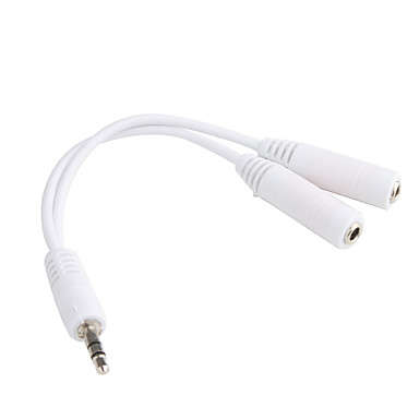 15cm 3.5mm Audio Splitter Y-Cable (White)..!