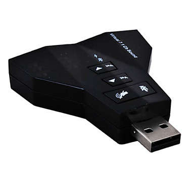 C-Media Powered Diamond Virtual 7.1-Surround USB 2.0 Sound Card with 2x Speakers and 2x Microphones!