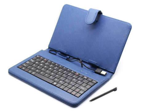 <PROMOTION> 7" Tablet Case/Stand with 80-Key USB Keyboard + Stylus (Blue)..!