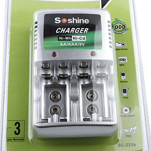 SoShine AA/AAA/9V/Ni-MH/Ni-Cd Multi-Battery Smart Super Rapid Charger..!