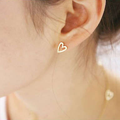 Peach Heart Stud Earrings (2pcs)..!