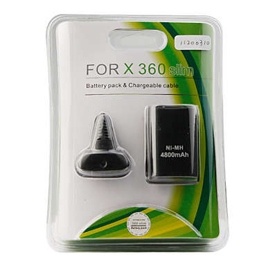 Rechargeable USB Battery Charge Pack for Xbox 360 Slim (Black)..!