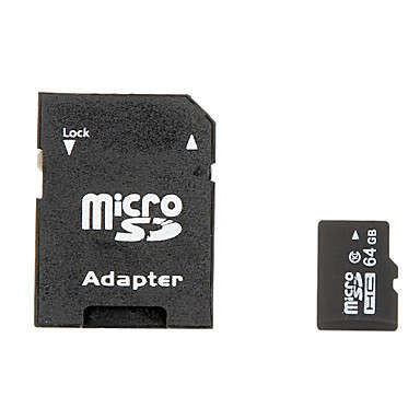 <SPECIAL> 64GB Class 10 Micro SD/TF SDHC Memory Card and MicroSD Adapter (Black)..!
