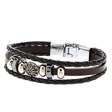 Accessory Elegant Combination Leather Rope Bracelet (Black)..!