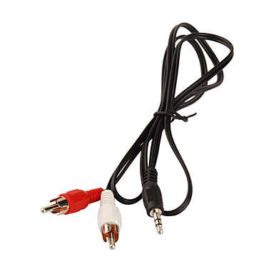 3.5mm Audio Male Plug to 2x RCA Plugs Audio Converter Cable / Adapter (Black, 1.5m)..!