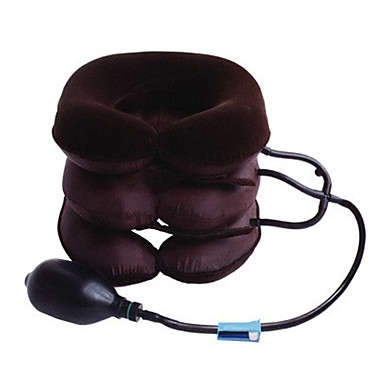 Inflatable Three Layers Cervical Vertebrae Traction Neck Supporting Device w/ Pump (Brown)..!