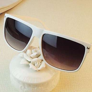 Stylish Unisex Vintage UV400 Square Frame Sunglasses (White)..!