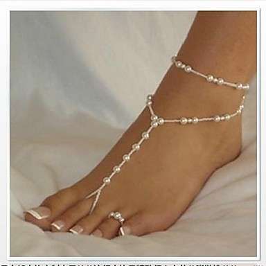 Elegant White Pearl Barefoot Sandal (1 Piece)..!