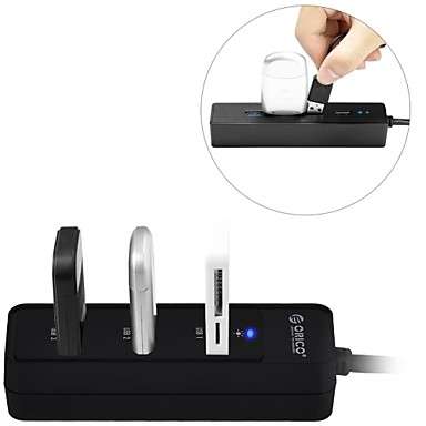 ORICO 4-Port USB3.0 High Speed Hub with Power and R/W LED indicator (Black)..!