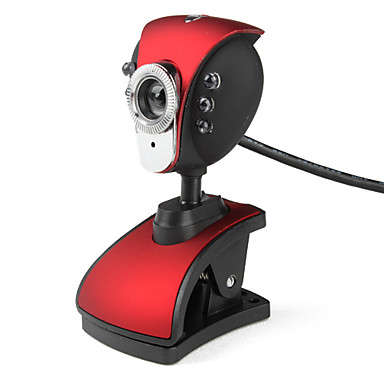 Pheonix 6-LED 5.0MP USB 2.0 Clip-on PC Camera Webcam w/ Microphone + Night LED Control (Red)..!