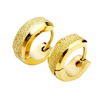 Men's Titanium Steel Golden Arenaceous Earring (Gold)..!