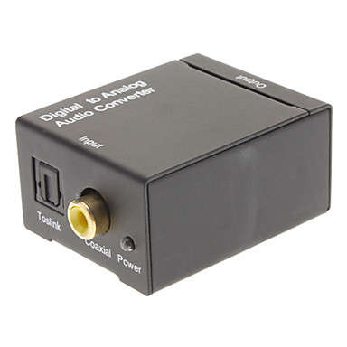 Optical Toslink / Coaxial to RCA Female Digital to Analog Audio Converter (Black)..!