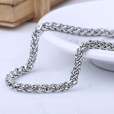 Long Polycyclic Men's Titanium Steel Necklace (Silver)..!