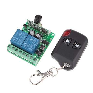 12V 315MHz 2-CH Wireless Remote Switch with Remote Control (Black, Green)..!