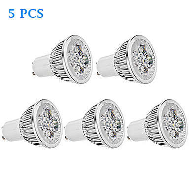 5pcs GU10 5.5W 330 Lumens 3000K Warm White LED Spot Light Bulb (Silver, 85-265V)..!