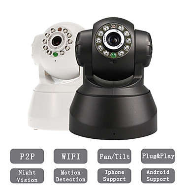 Pan Tilt Wireless IP Surveillance Camera w/Angle Control,Motion Detection,NightVision,Free P2P&DDNS!