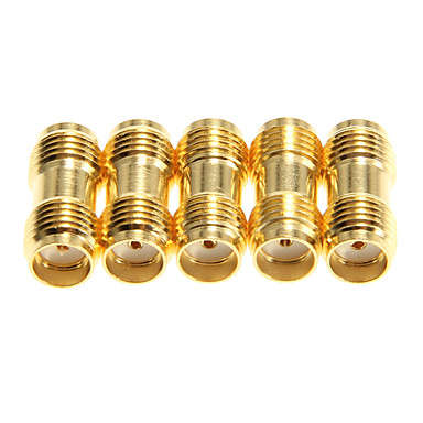 Gold-Plated SMA Female to Female Rounded Inline Jack RF Connector / Adapter (5-Pack)..!