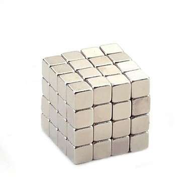 Super Strong High Quality Neodymium Iron DIY Magcube Rare Earth RE Magnet Set (Silver, 4mm, 64-Pcs)!