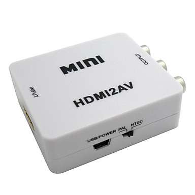 |HOT SALE| HDMI to AV Converter HDMI to RCA for HD Video Audio (White)..!