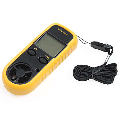 Smart Sensor 1.5" LCD Digital Wind Speed / Temperature Meter Anemometer (Yellow)..!