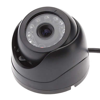 |SALE| Indoor Black Mini 1/4 CMOS 420TVL Color 12-LED IR CCTV Security Dome Camera (Black)..!