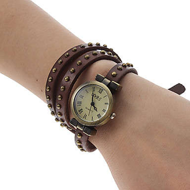 Women's Watch Bohemian Style Leather Band Bracelet (Brown)..!