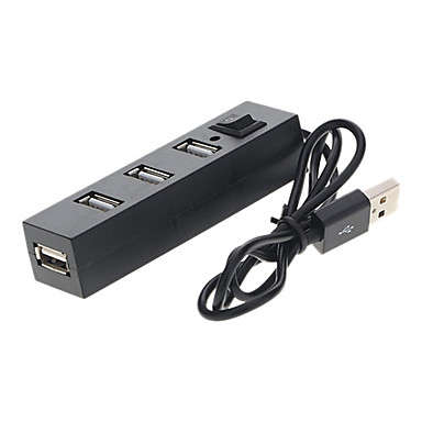 4-Port High Quality USB2.0 High Speed Hub with LED Indicator and Switch (Black)..!