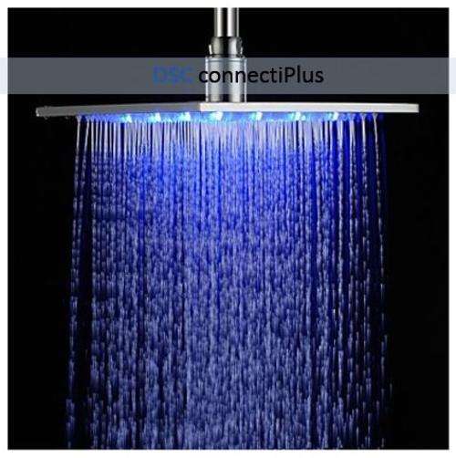Contemporary 12-inch Temperature Sensing/Visualization Brass Shower Head with Color Changing LED..!