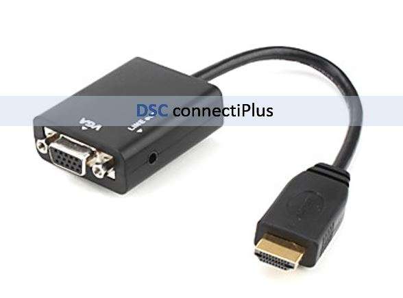 Portable Digital to Analog HDMI to VGA Conversion Cable with Audio (Black)..!